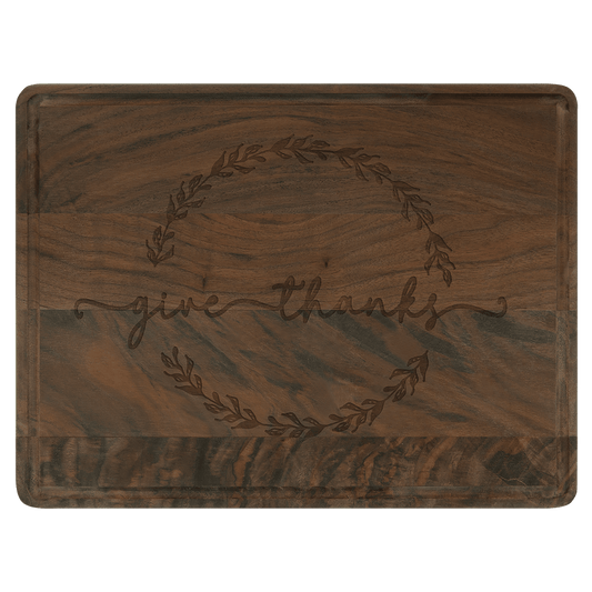 Wedding | Walnut Rectangle Cutting Board w/ Drip Tray