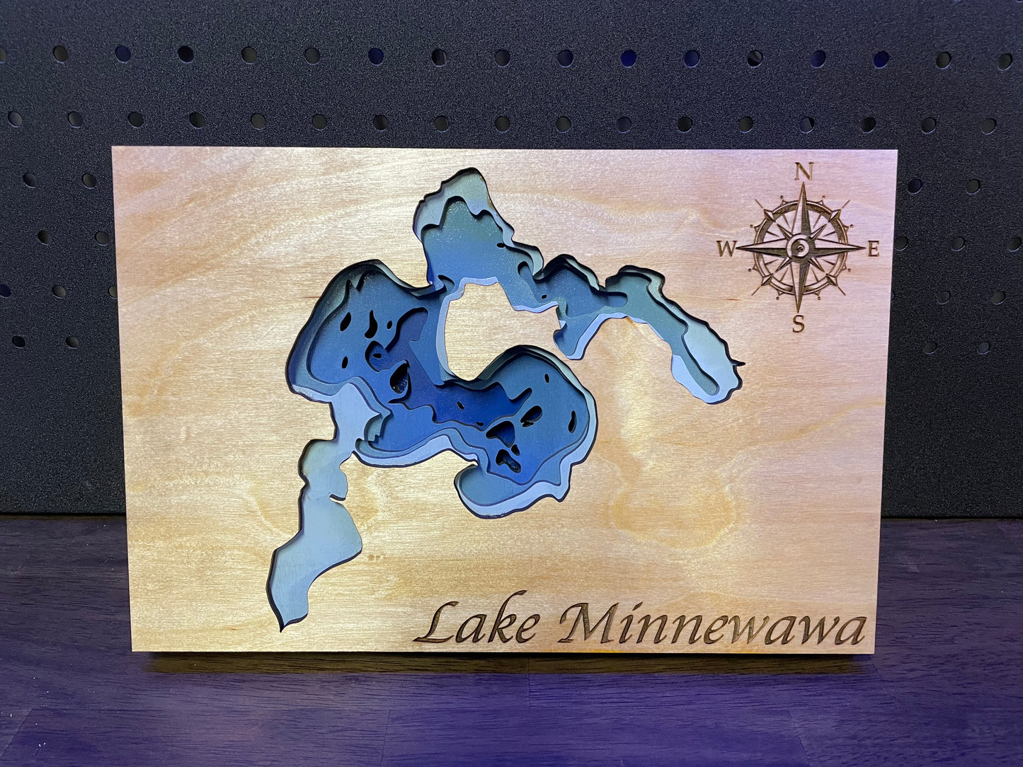 Wooden Sign | Topographic Lake - 8x12