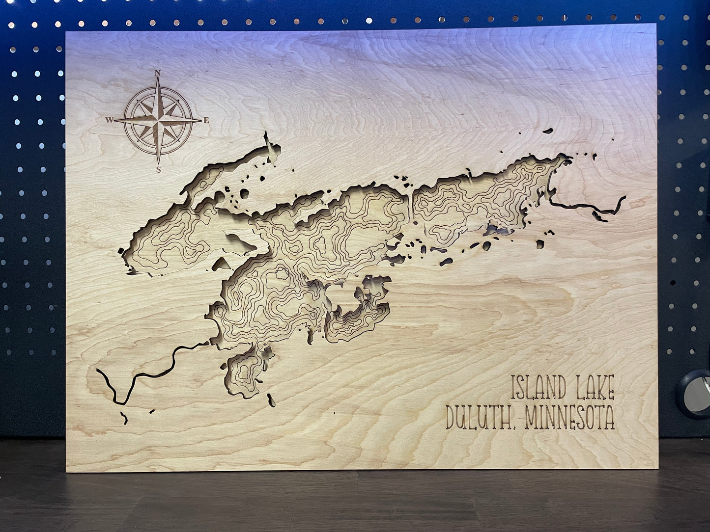 Wooden Sign | Topographic Lake - 12x16