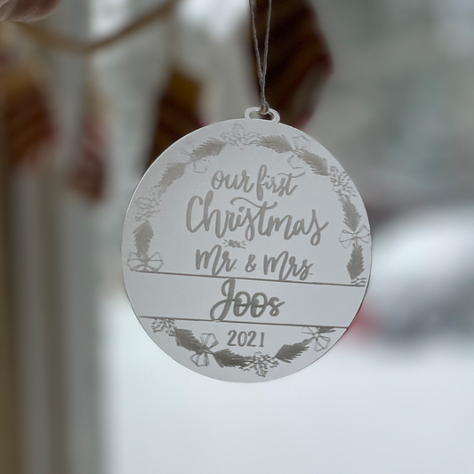 Gift | Christmas | "Our First Christmas as Mr. & Mrs." Ornament