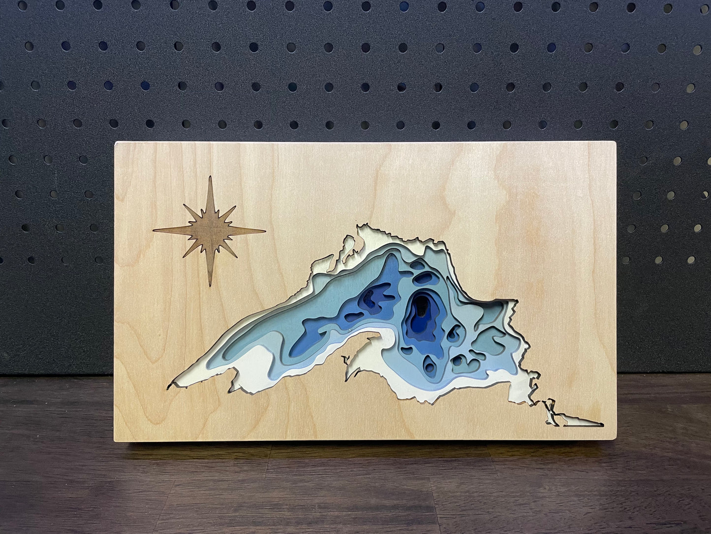 Wooden Sign | Topographic Lake - 12x16