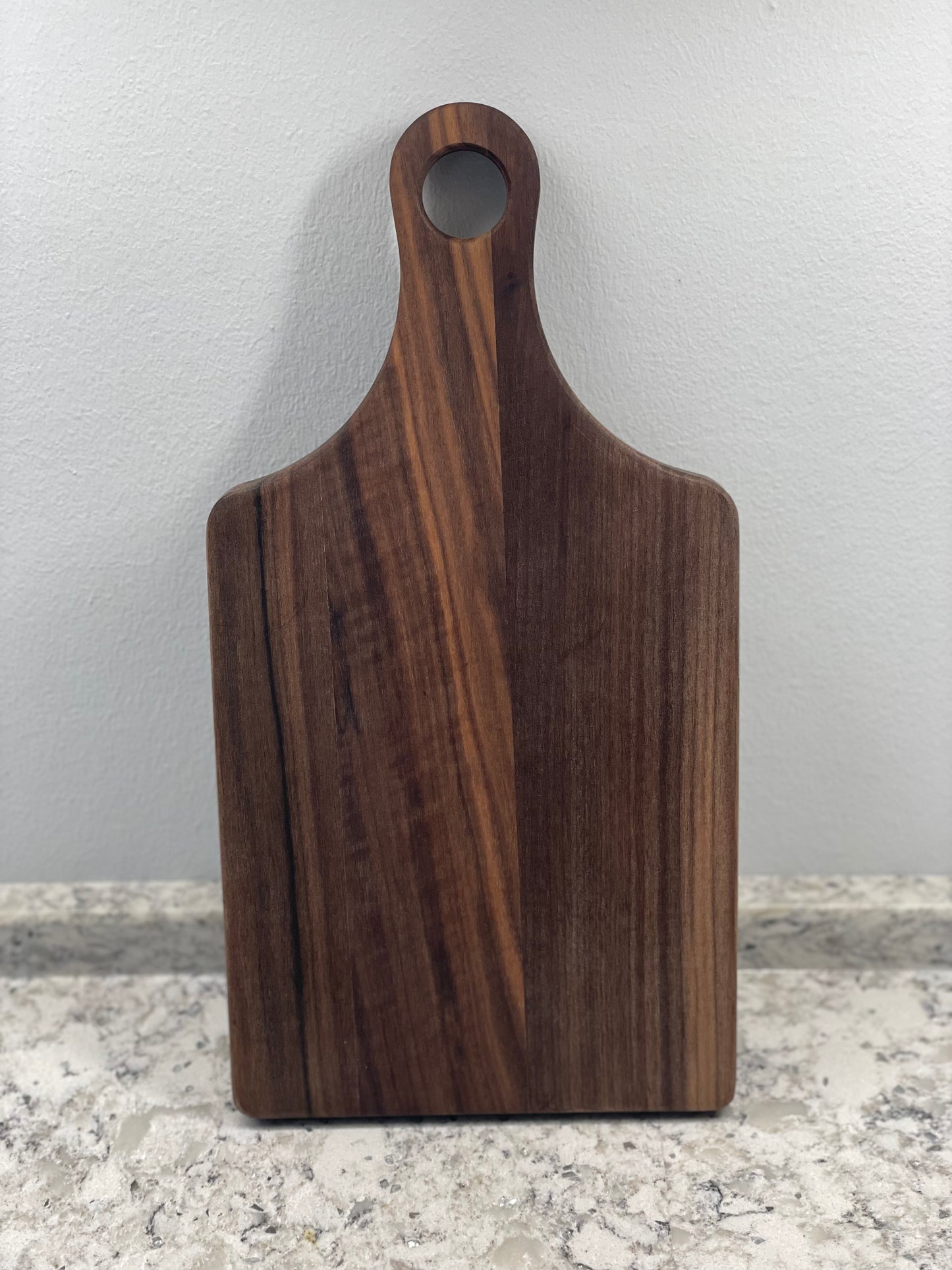 Wedding | Walnut Paddle Cutting Board w/ Drip Tray